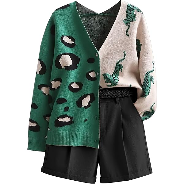 Amazon.com: SHENHE Women's Color Block Button Down Animal